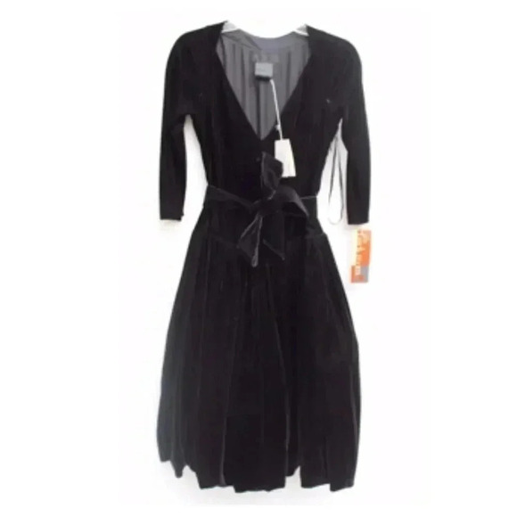 Nicole Farhi Black Velvet Cocktail Dress - Picture 1 of 7